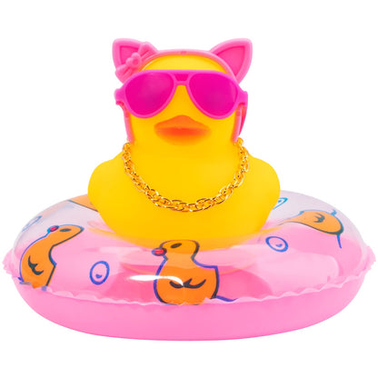 Car Duck Rubber Duck Car Ornaments Car Dashboard Decorations with Mini Crown and Necklace, C-Male Crown