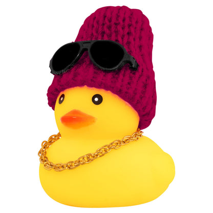 Rubber Duck Car Ornaments Yellow Duck Car Dashboard Decorations with Propeller Helmet for Christmas Decor and Home Decorations for Adults (U-Black)