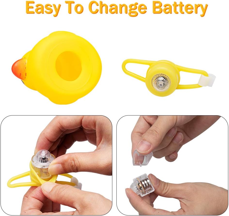 Rubber Duck Toy Car Ornaments Yellow Duck Car Dashboard Decorations Squeeze Duck Bicycle Horns with Propeller Helmet