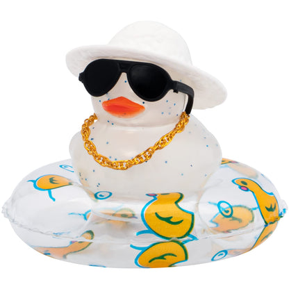 Pink Rubber Duck, Heart-Shaped Sunglasses Rubber Ducks for Cars, Funny and Cool as Car Ornament Gifts, Pink Cowboy Hat