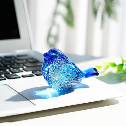 Blown Glass Bird Figurines - Crystal Collectible Decor for Home & Gifts