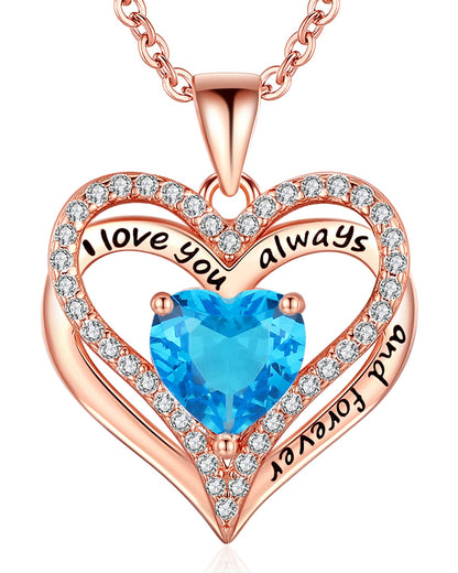 925 Silver Heart Love Necklace Women, Wife Anniversary Jewelry Gift for Her