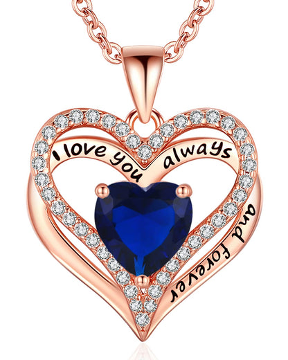 925 Silver Heart Love Necklace Women, Wife Anniversary Jewelry Gift for Her