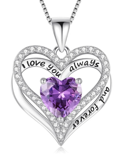 925 Silver Heart Love Necklace Women, Wife Anniversary Jewelry Gift for Her