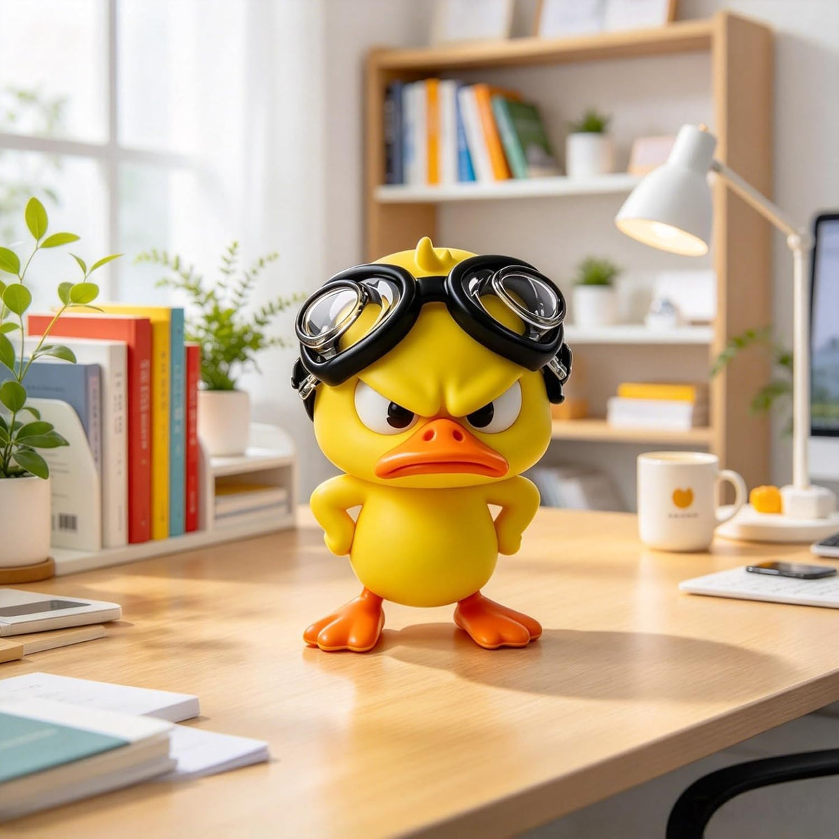Funny Angry Duck & Animal Desk Figurines – 3D Printed Decor