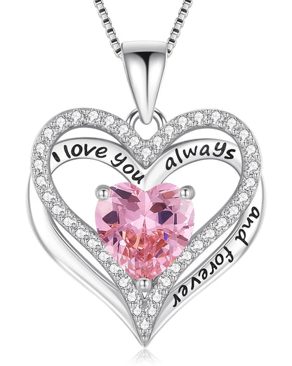 925 Silver Heart Love Necklace Women, Wife Anniversary Jewelry Gift for Her