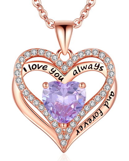 925 Silver Heart Love Necklace Women, Wife Anniversary Jewelry Gift for Her