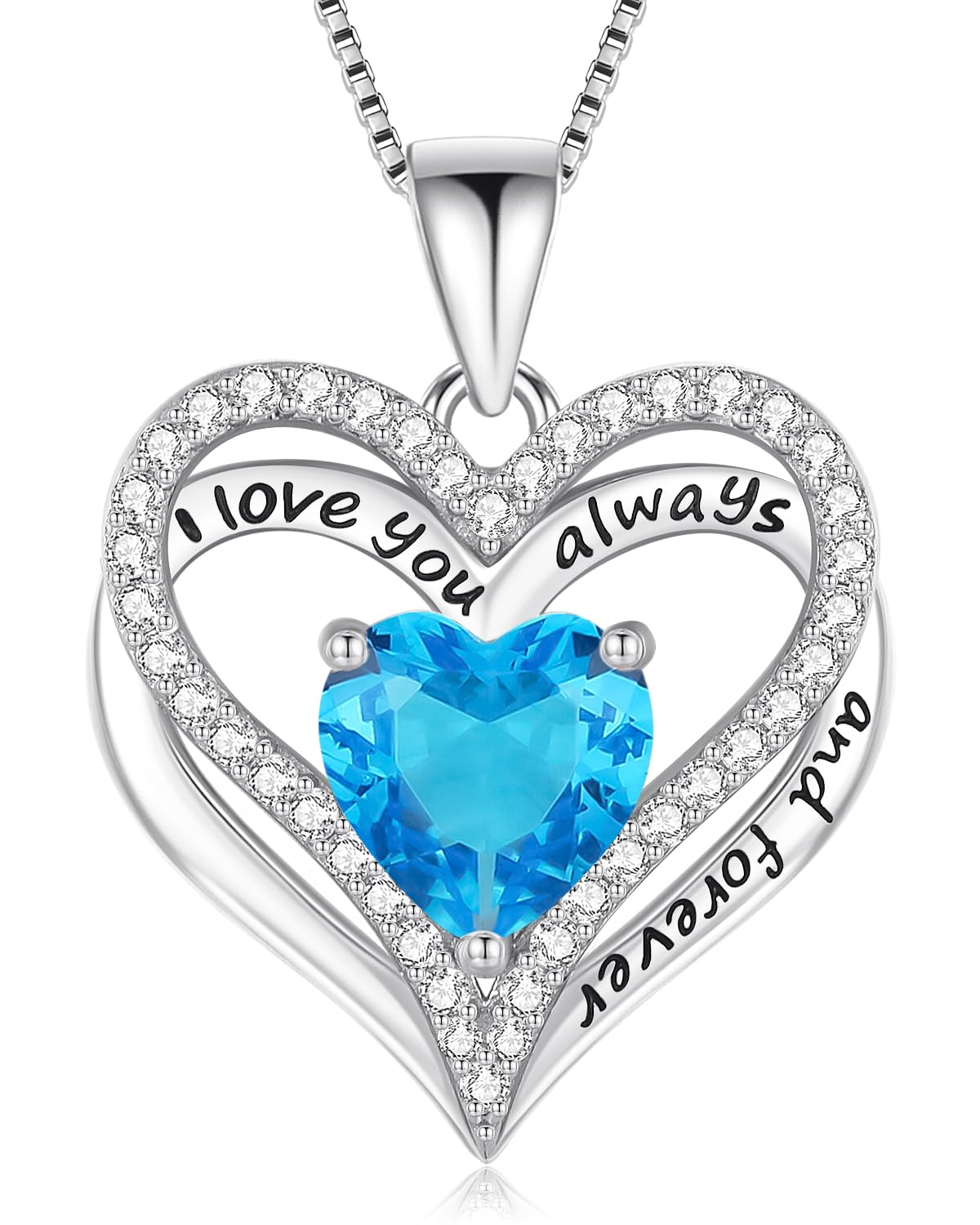 925 Silver Heart Love Necklace Women, Wife Anniversary Jewelry Gift for Her