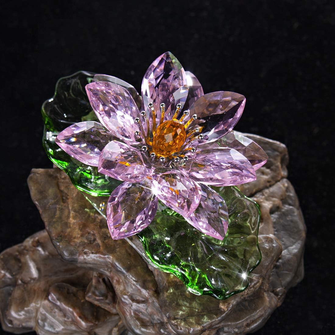 Pink Crystal Lotus Decor - Sparkle Feng Shui Ornament