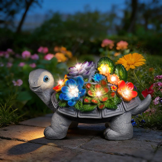 Turtle Statues Solar Garden Decor, Christmas Gift for Grandma Mom