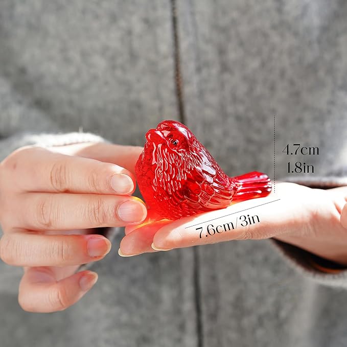 Blown Glass Bird Figurines - Crystal Collectible Decor for Home & Gifts