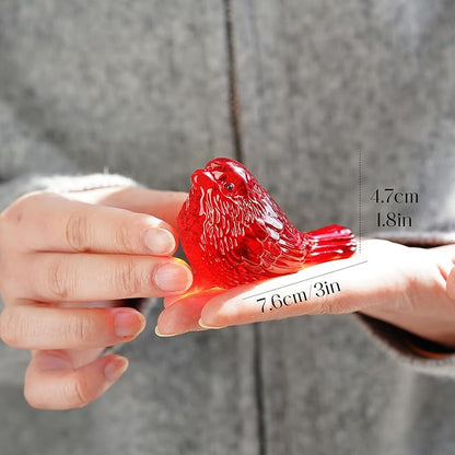 Blown Glass Bird Figurines - Crystal Collectible Decor for Home & Gifts