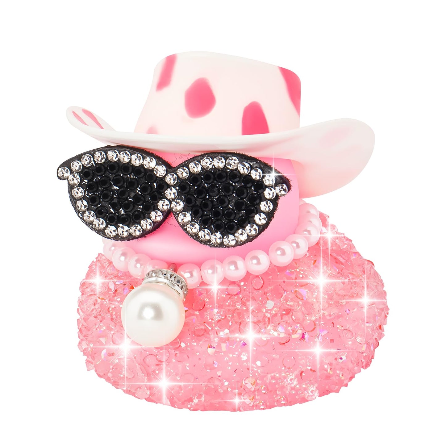 Pink Diamond Rubber Duck Car Ornaments Dashboard Decorations for Cool car Accessories with Diamond