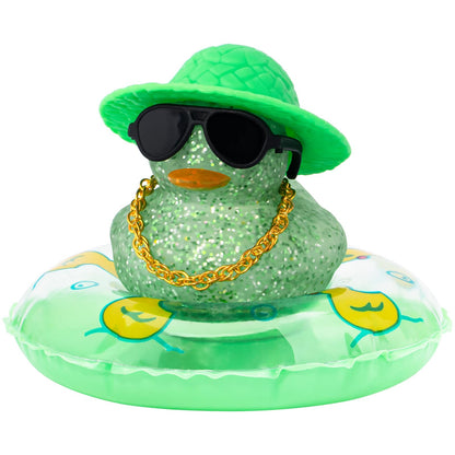 Pink Rubber Duck, Heart-Shaped Sunglasses Rubber Ducks for Cars, Funny and Cool as Car Ornament Gifts, Pink Cowboy Hat