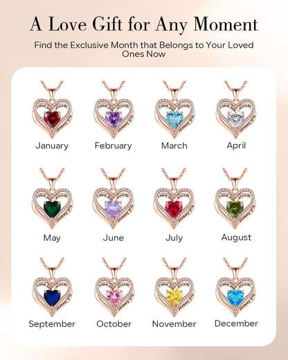 925 Silver Heart Love Necklace Women, Wife Anniversary Jewelry Gift for Her