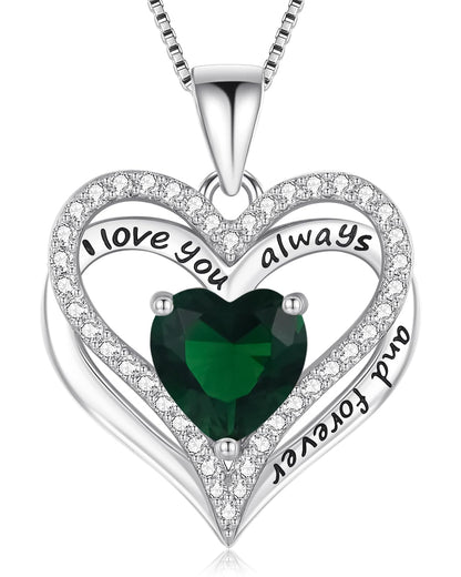 925 Silver Heart Love Necklace Women, Wife Anniversary Jewelry Gift for Her
