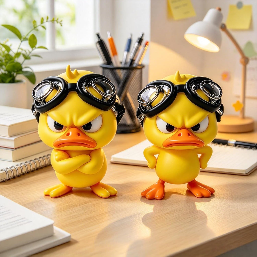 Funny Angry Duck & Animal Desk Figurines – 3D Printed Decor