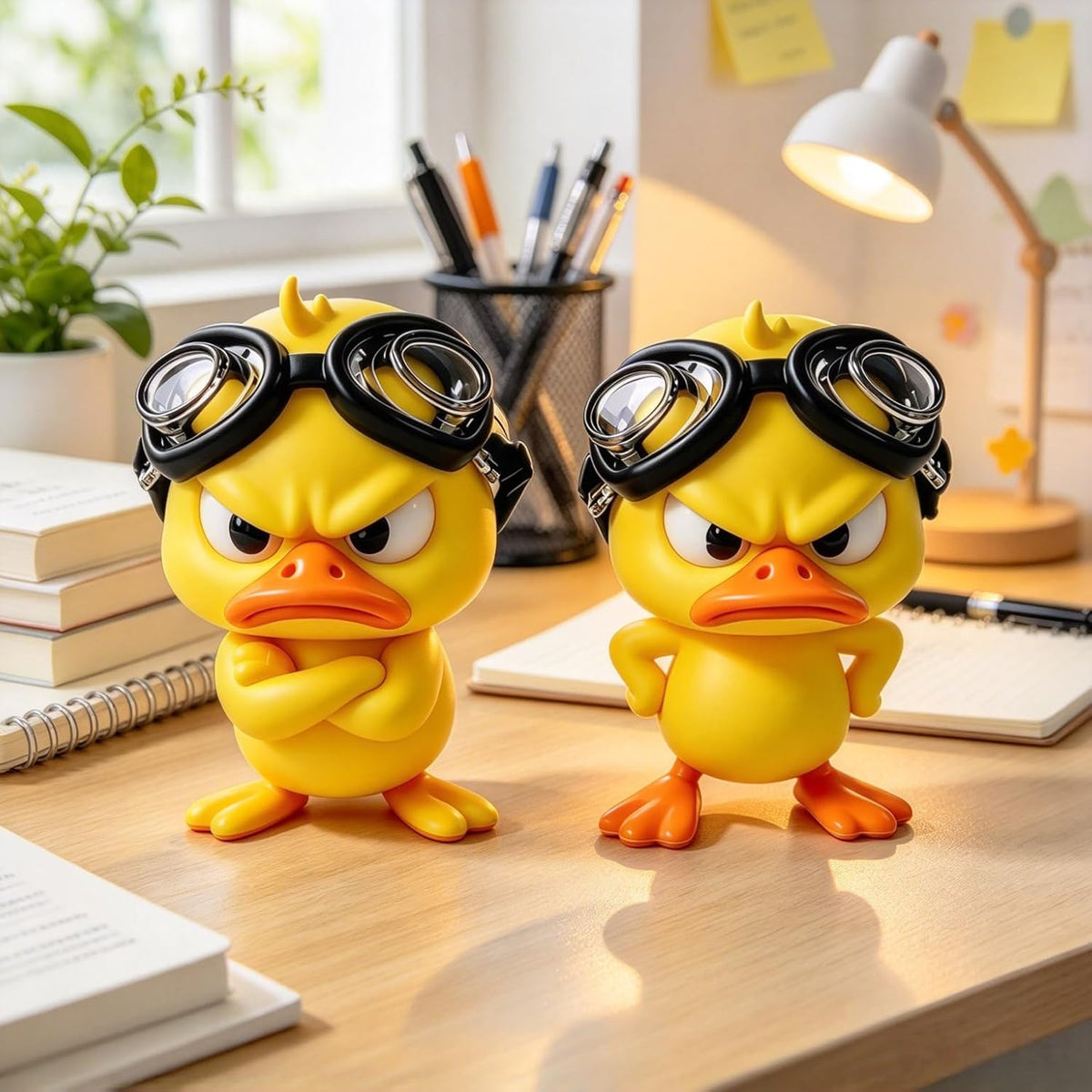 Funny Angry Duck & Animal Desk Figurines – 3D Printed Decor
