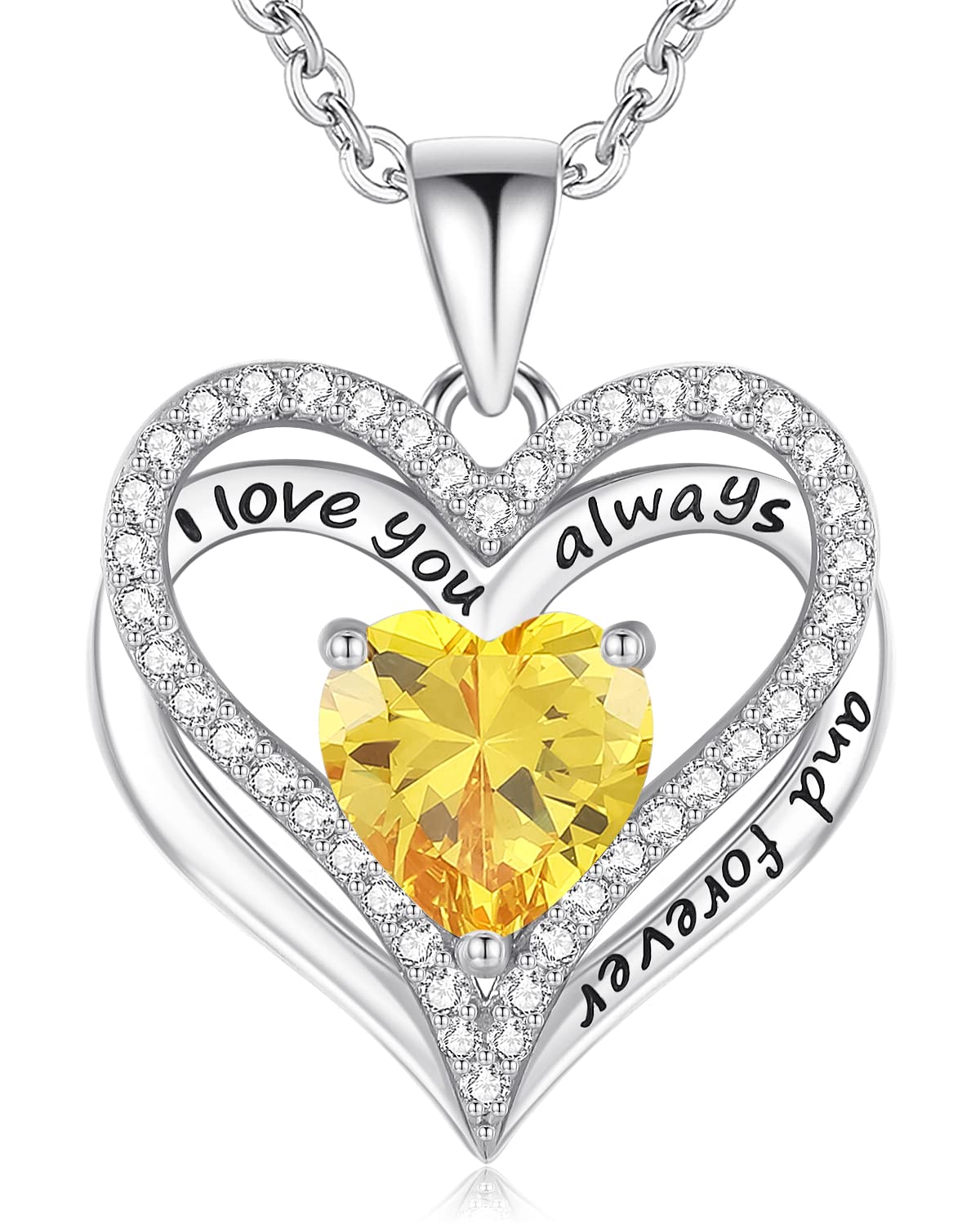 925 Silver Heart Love Necklace Women, Wife Anniversary Jewelry Gift for Her