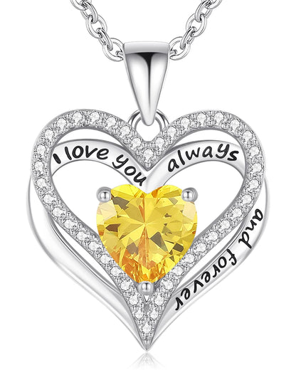 925 Silver Heart Love Necklace Women, Wife Anniversary Jewelry Gift for Her