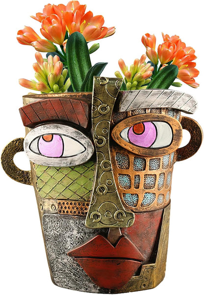 Midogaigai Abstract Face Planter Pots for Indoor Plants&Flowers Home Decor