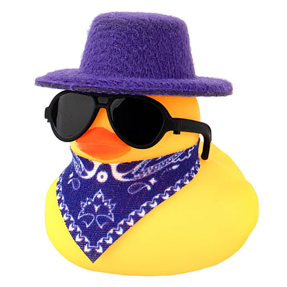 Rubber Duck Car Ornaments Yellow Duck Car Dashboard Decorations with Propeller Helmet for Christmas Decor and Home Decorations for Adults (U-Black)