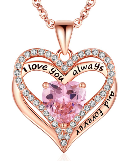 925 Silver Heart Love Necklace Women, Wife Anniversary Jewelry Gift for Her