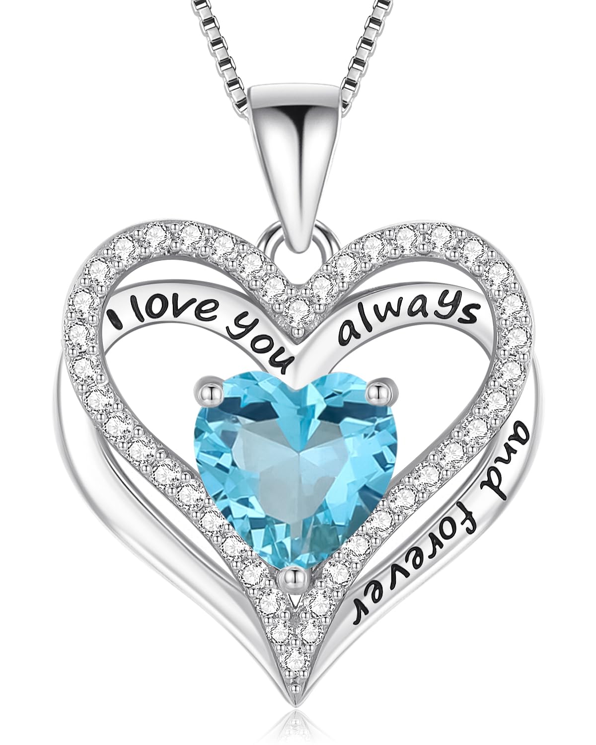 925 Silver Heart Love Necklace Women, Wife Anniversary Jewelry Gift for Her