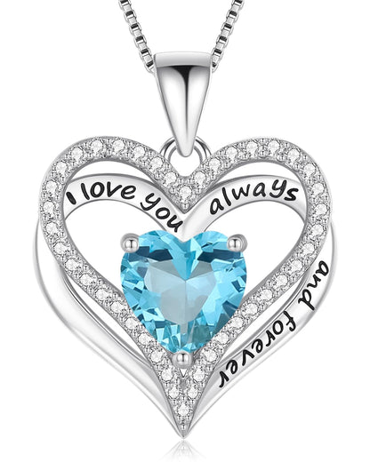 925 Silver Heart Love Necklace Women, Wife Anniversary Jewelry Gift for Her