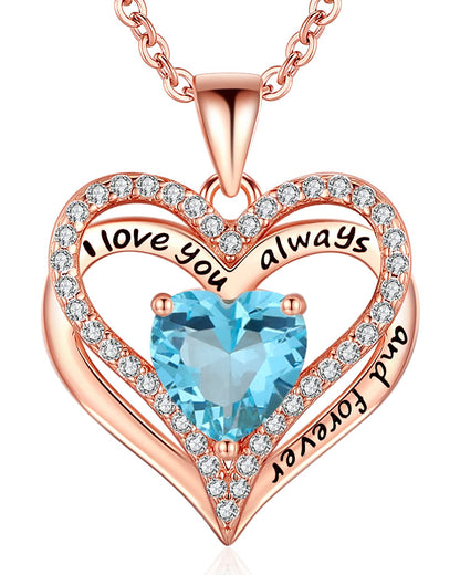 925 Silver Heart Love Necklace Women, Wife Anniversary Jewelry Gift for Her