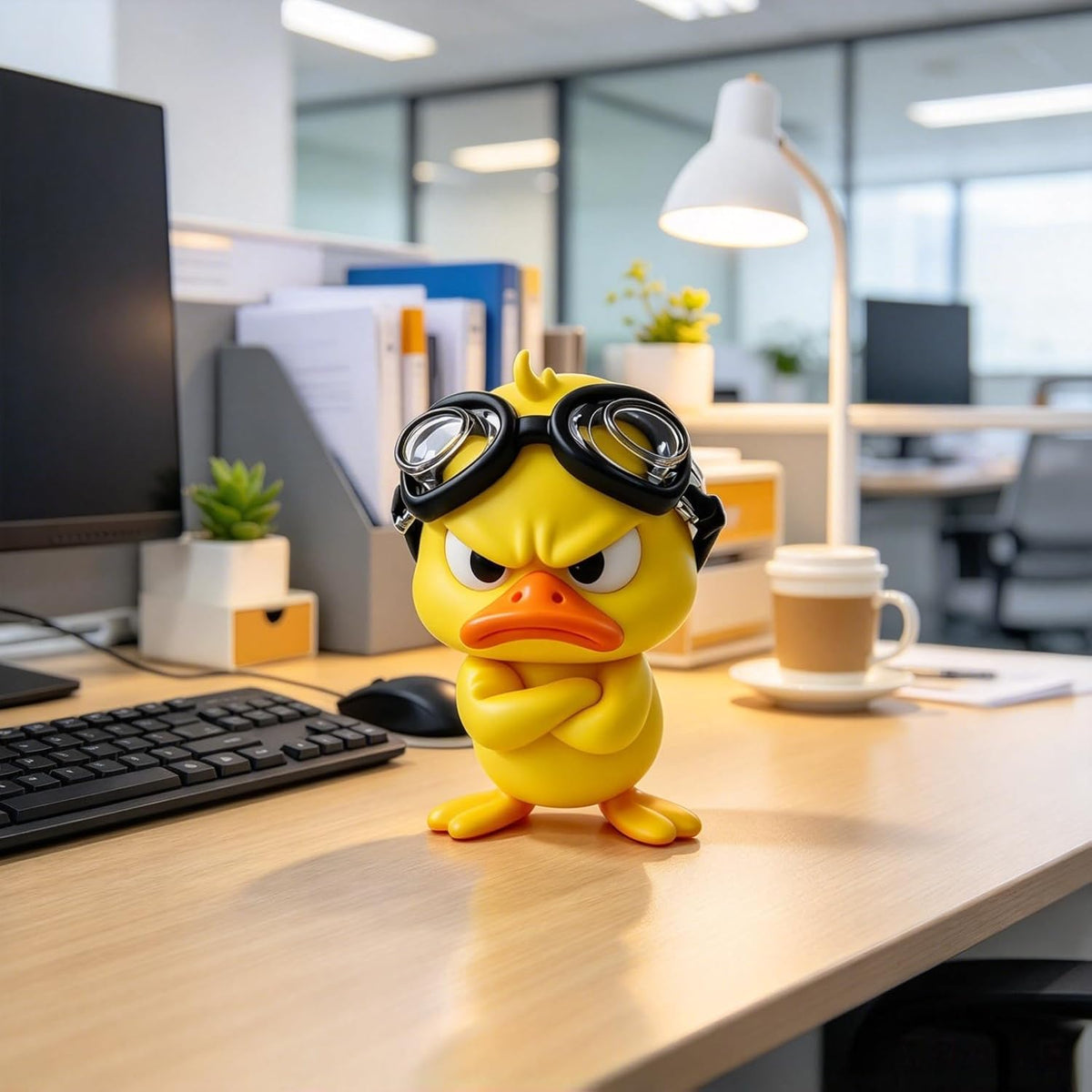 Funny Angry Duck & Animal Desk Figurines – 3D Printed Decor