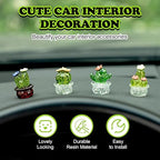 4PCS Crystal Cactus Decor - Cute Car Dashboard Ornaments for Home & Office