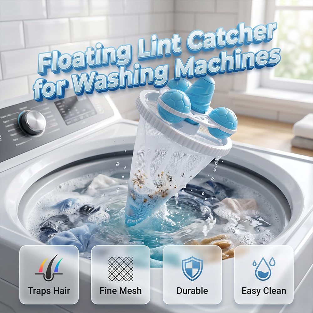 Reusable Washing Machine Lint Catcher Mesh Bags, 3-Pack