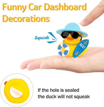 Summer Beachy Vacation Duckies, Tropical Paradise Rubber Duck Beach Surfing Ocean Voyage Rubber Ducks (Yellow, Coconut Drink, Palm Tree)