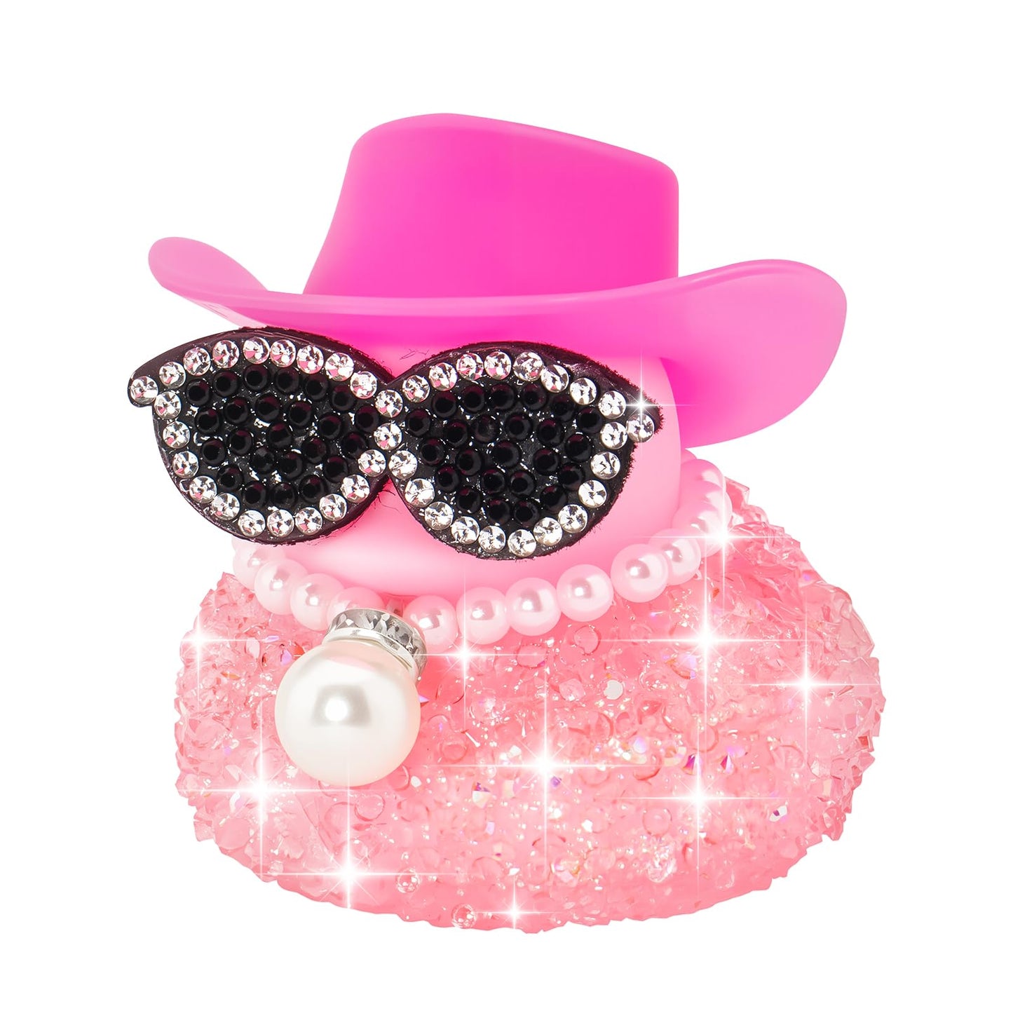 Pink Diamond Rubber Duck Car Ornaments Dashboard Decorations for Cool car Accessories with Diamond
