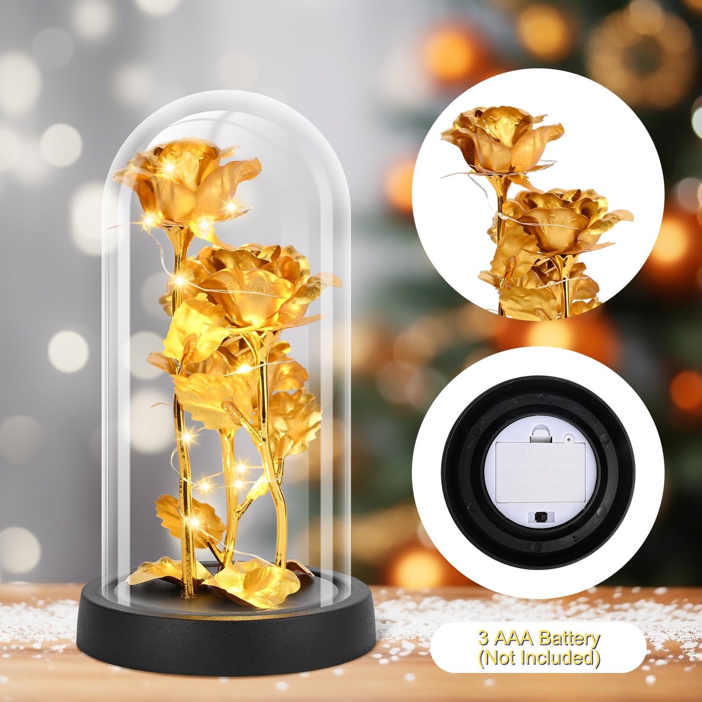 Rose Flower in Glass Dome - Romantic Gifts