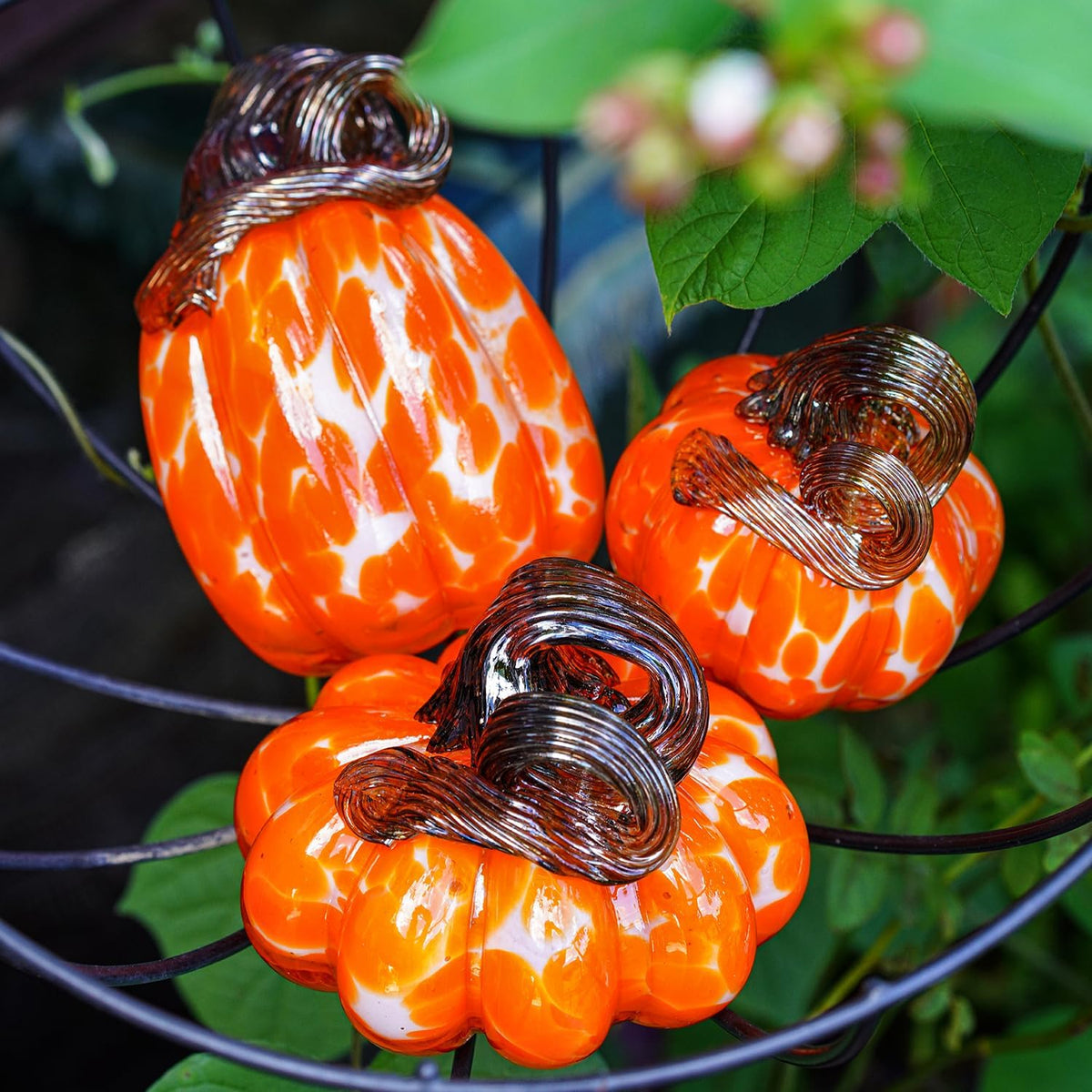 Pure handmade glass pumpkin ornament pastoral color pumpkin ornament