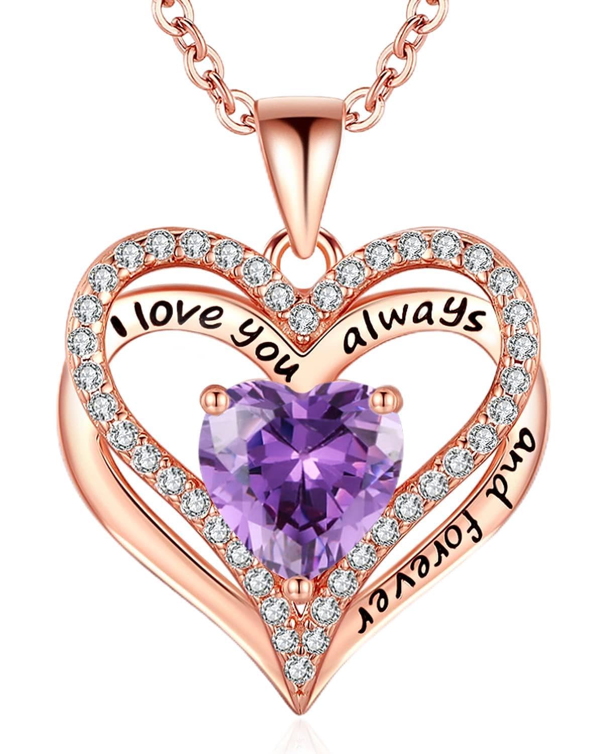 925 Silver Heart Love Necklace Women, Wife Anniversary Jewelry Gift for Her