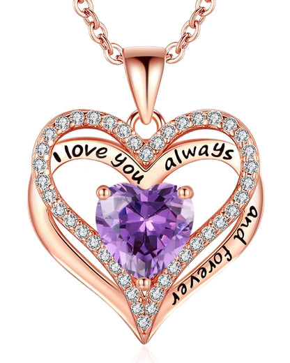 925 Silver Heart Love Necklace Women, Wife Anniversary Jewelry Gift for Her
