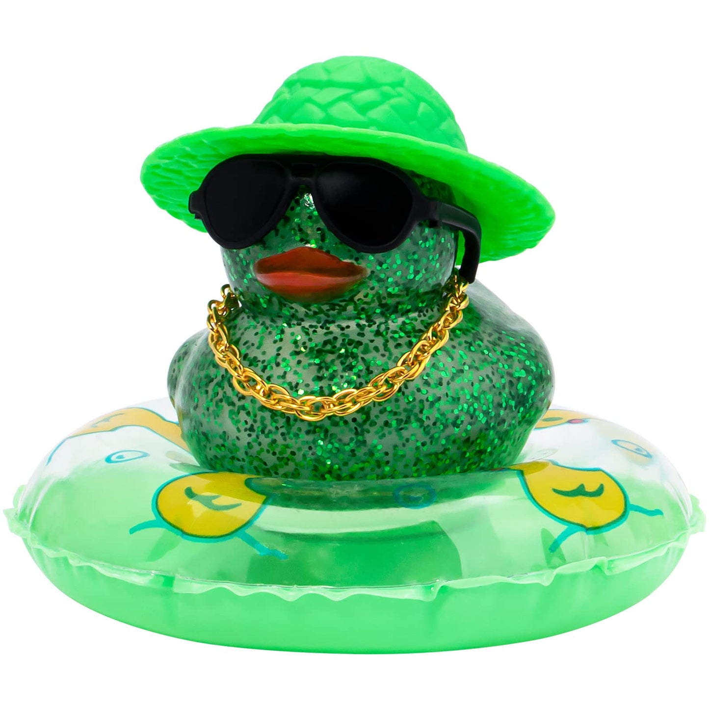 Pink Rubber Duck, Heart-Shaped Sunglasses Rubber Ducks for Cars, Funny and Cool as Car Ornament Gifts, Pink Cowboy Hat