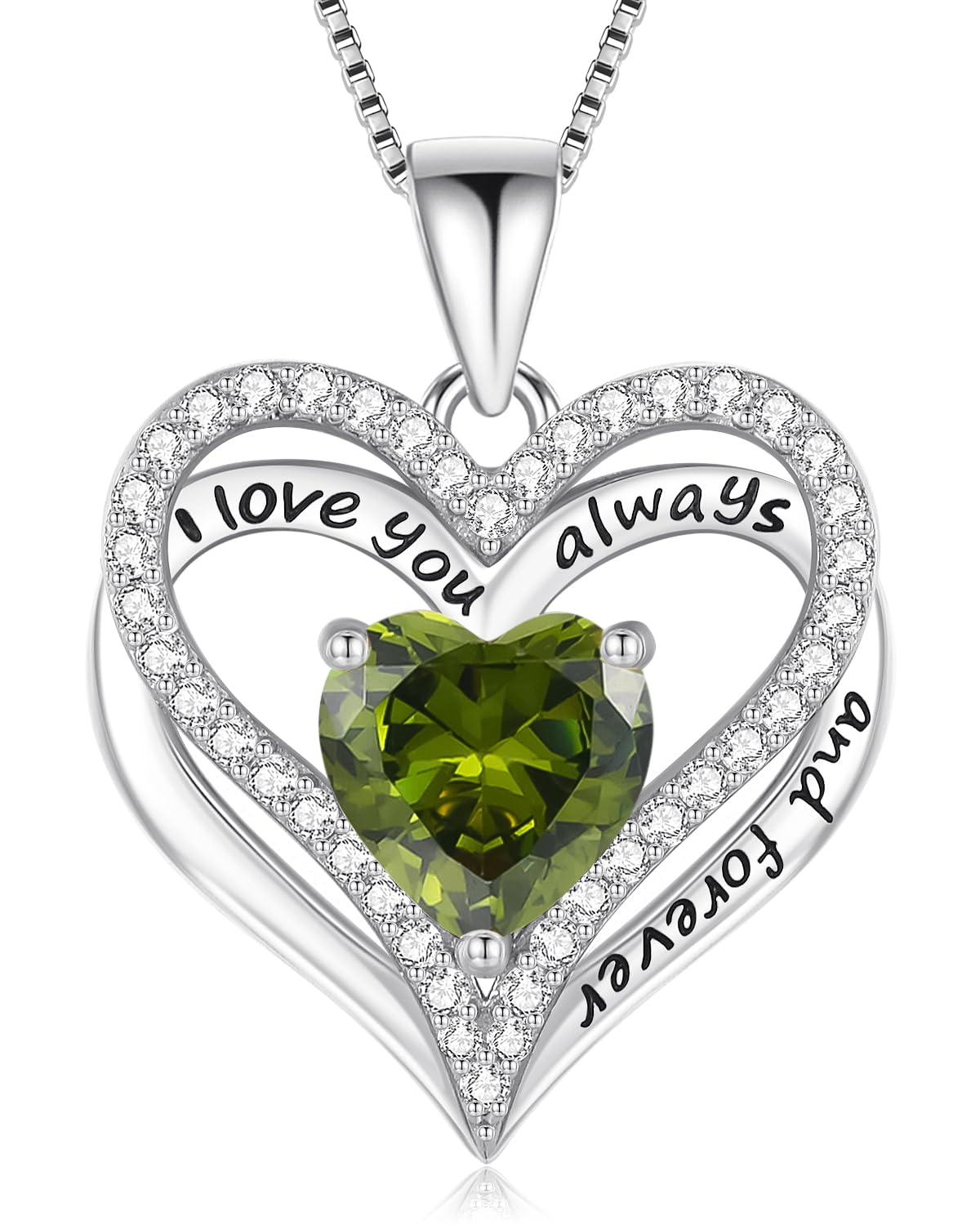 925 Silver Heart Love Necklace Women, Wife Anniversary Jewelry Gift for Her