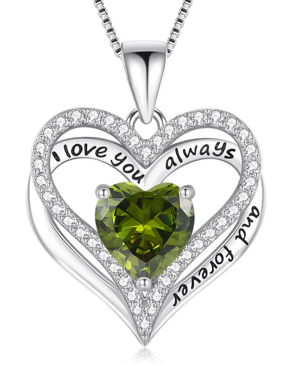 925 Silver Heart Love Necklace Women, Wife Anniversary Jewelry Gift for Her