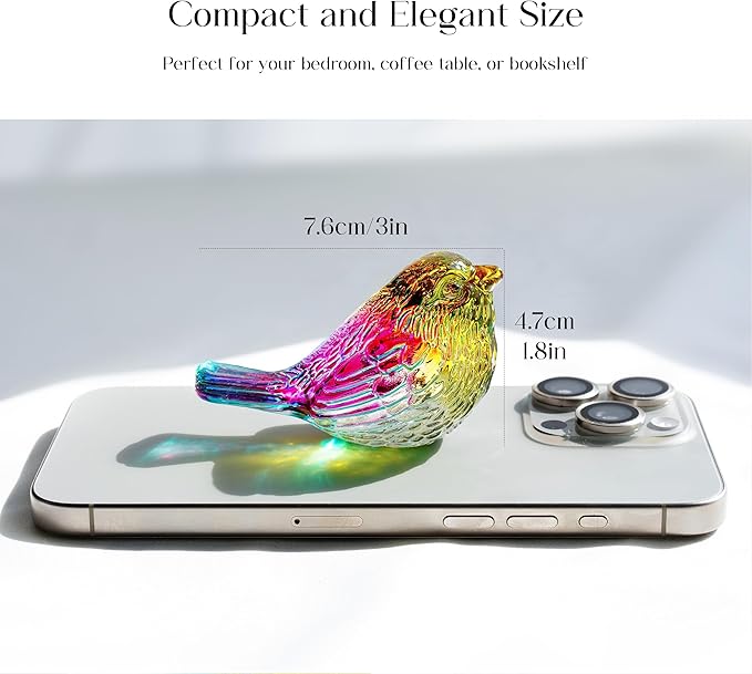 Blown Glass Bird Figurines - Crystal Collectible Decor for Home & Gifts