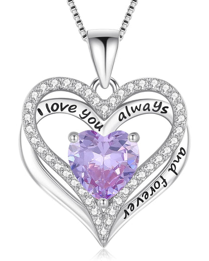 925 Silver Heart Love Necklace Women, Wife Anniversary Jewelry Gift for Her