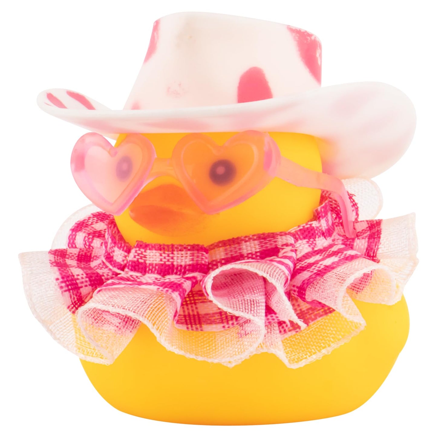 Rubber Duck Car Ornaments Duck Car Dashboard Decorations for Cute Car Accessories with Dress Heart Shape Sunglasses, Pink&Golden-Pink Gilt Skirt