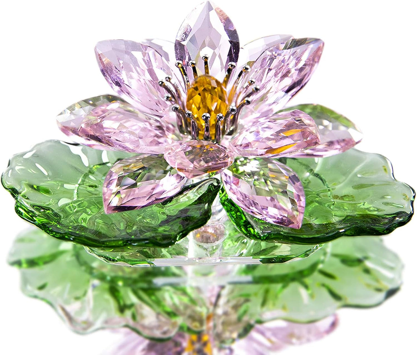 Pink Crystal Lotus Decor - Sparkle Feng Shui Ornament
