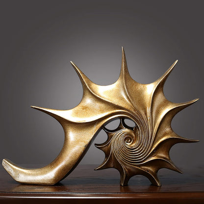 Natural Texture Conch Sculpture - Premium Resin Finish Decor, European Coastal Style Home Art Piece