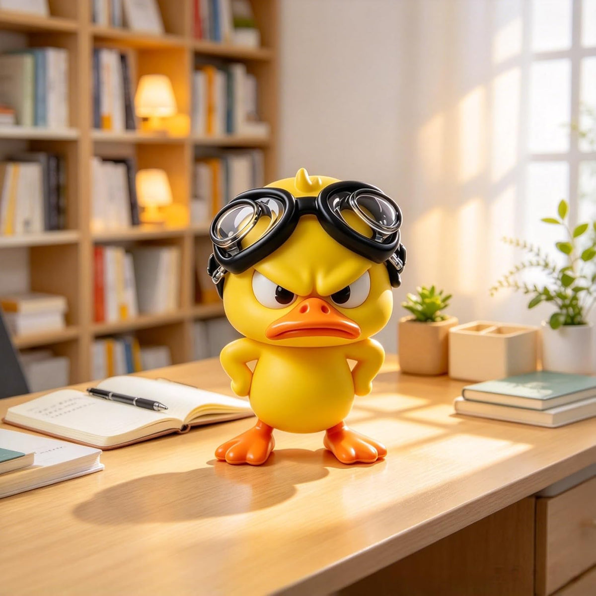 Funny Angry Duck & Animal Desk Figurines – 3D Printed Decor