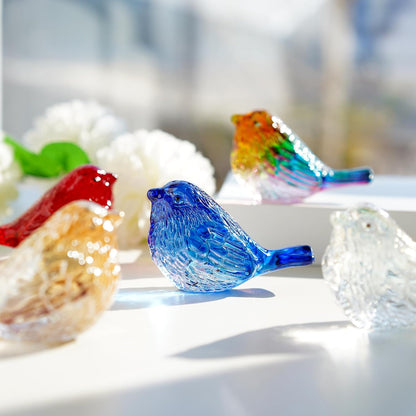 Blown Glass Bird Figurines - Crystal Collectible Decor for Home & Gifts