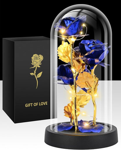 Rose Flower in Glass Dome - Romantic Gifts